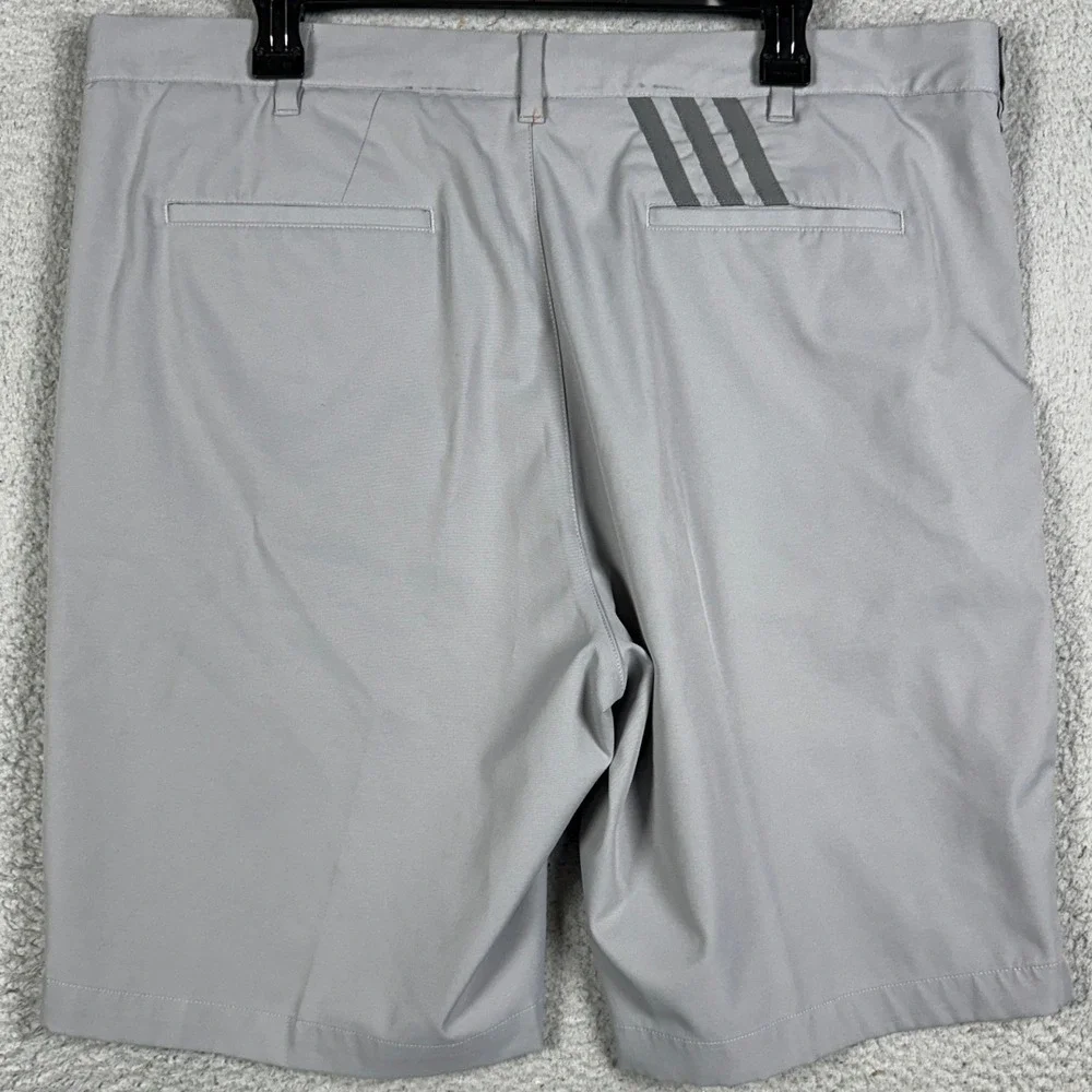 Adidas Golf Shorts Mens 38 Grey Chino Performance Flat Front Golfing Athletic